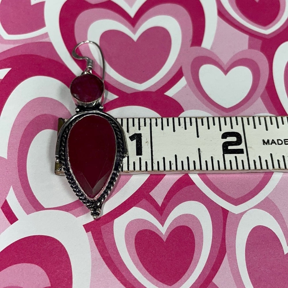 Silver Ruby Earrings - image 8